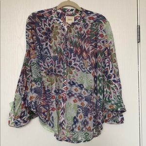 Maeve by Anthropologie Patterned Blouse